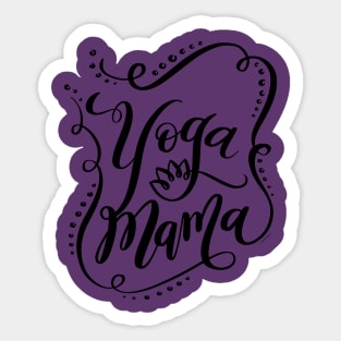 Yoga Mama Black Hand Lettering Design Sticker